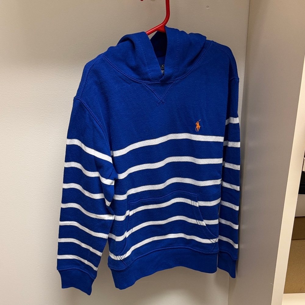 Polo by Ralph Lauren Blue and White Striped Hoodie